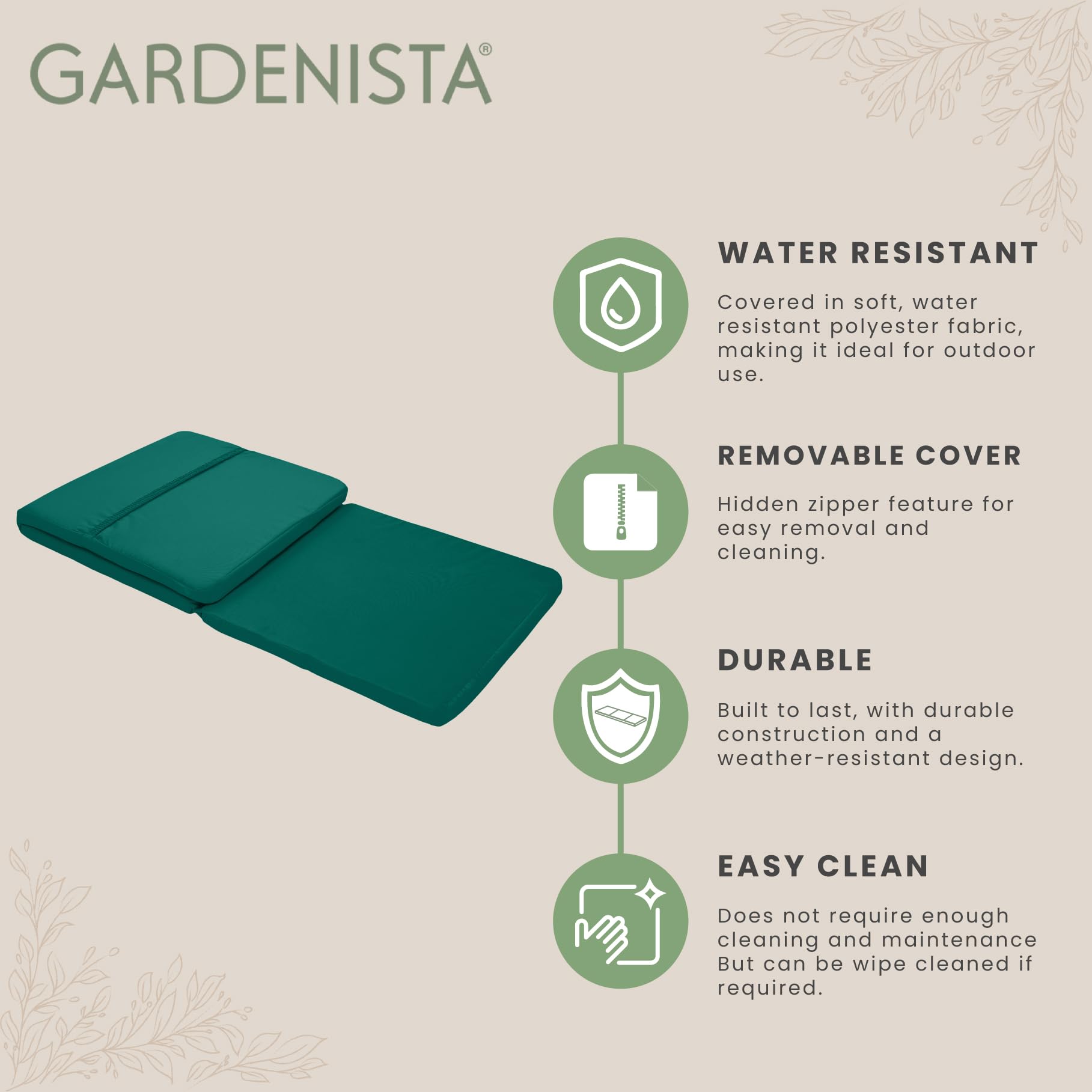 NEW Gardenista Keter Allibert Daytona Sun Lounger Replacement Cushion - Green