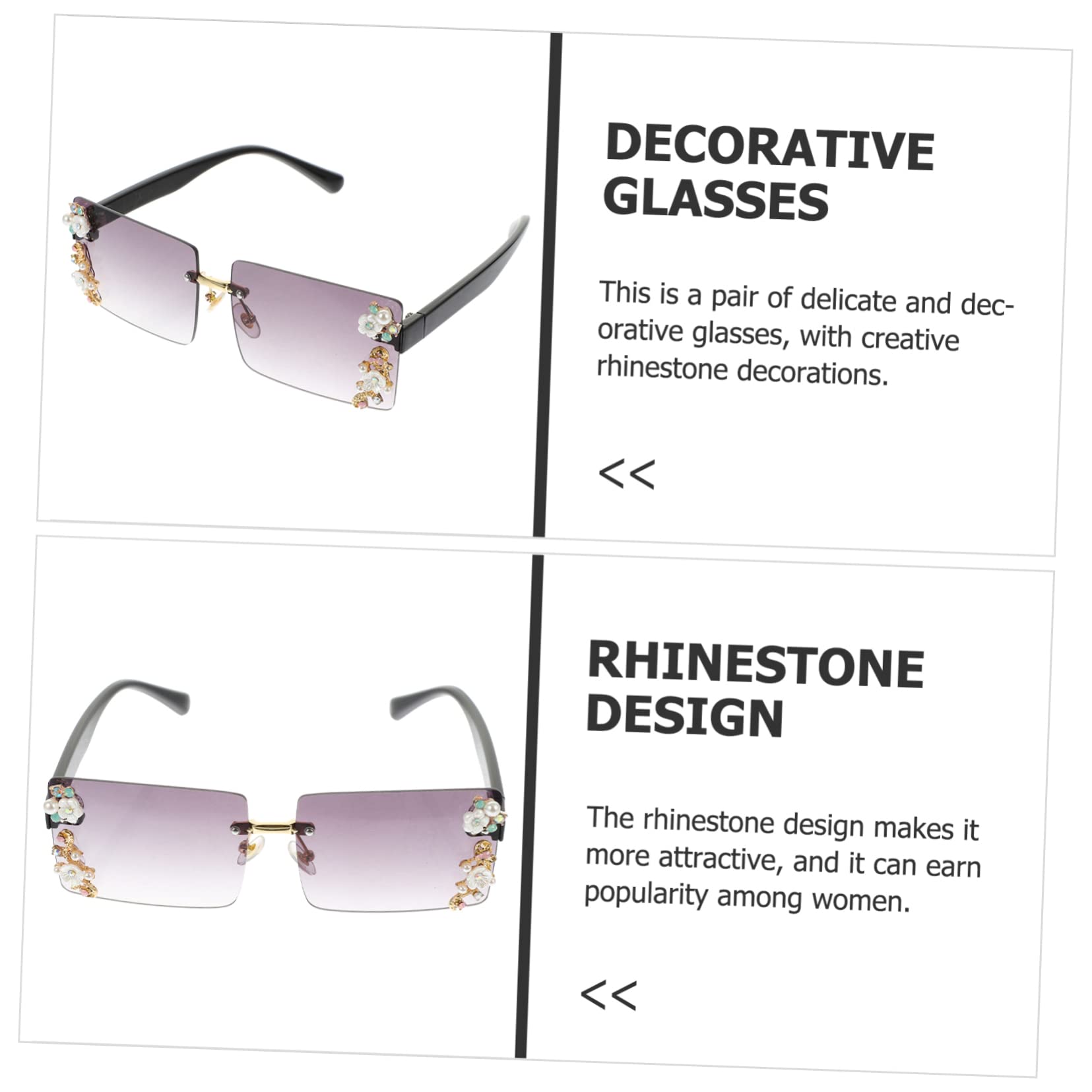 VALICLUD 5stücke Dekorative Sonnenbrille Mit Strass Für Damen Modisches Accessoire Für Partys Und Laufstege Mit Verlaufsglas Leicht Und Tragbar Uv-schutz Für Klare Sicht Im Sommer