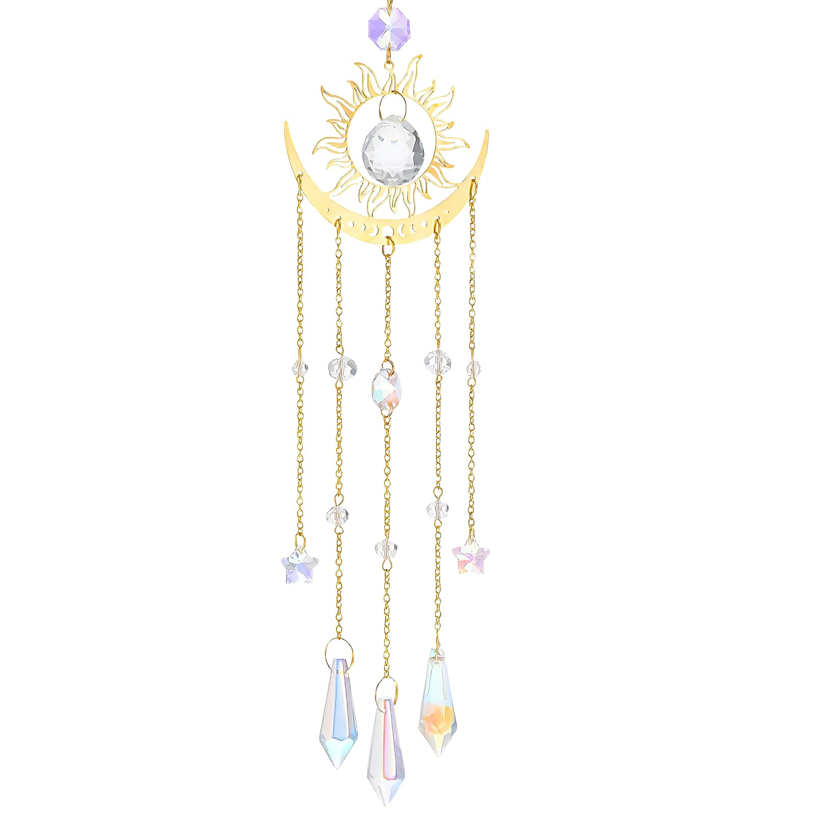 Atrapasol de Cristal, Decoración Boho para Ventana, Salón, Dormitorio y Jardín, 47 cm