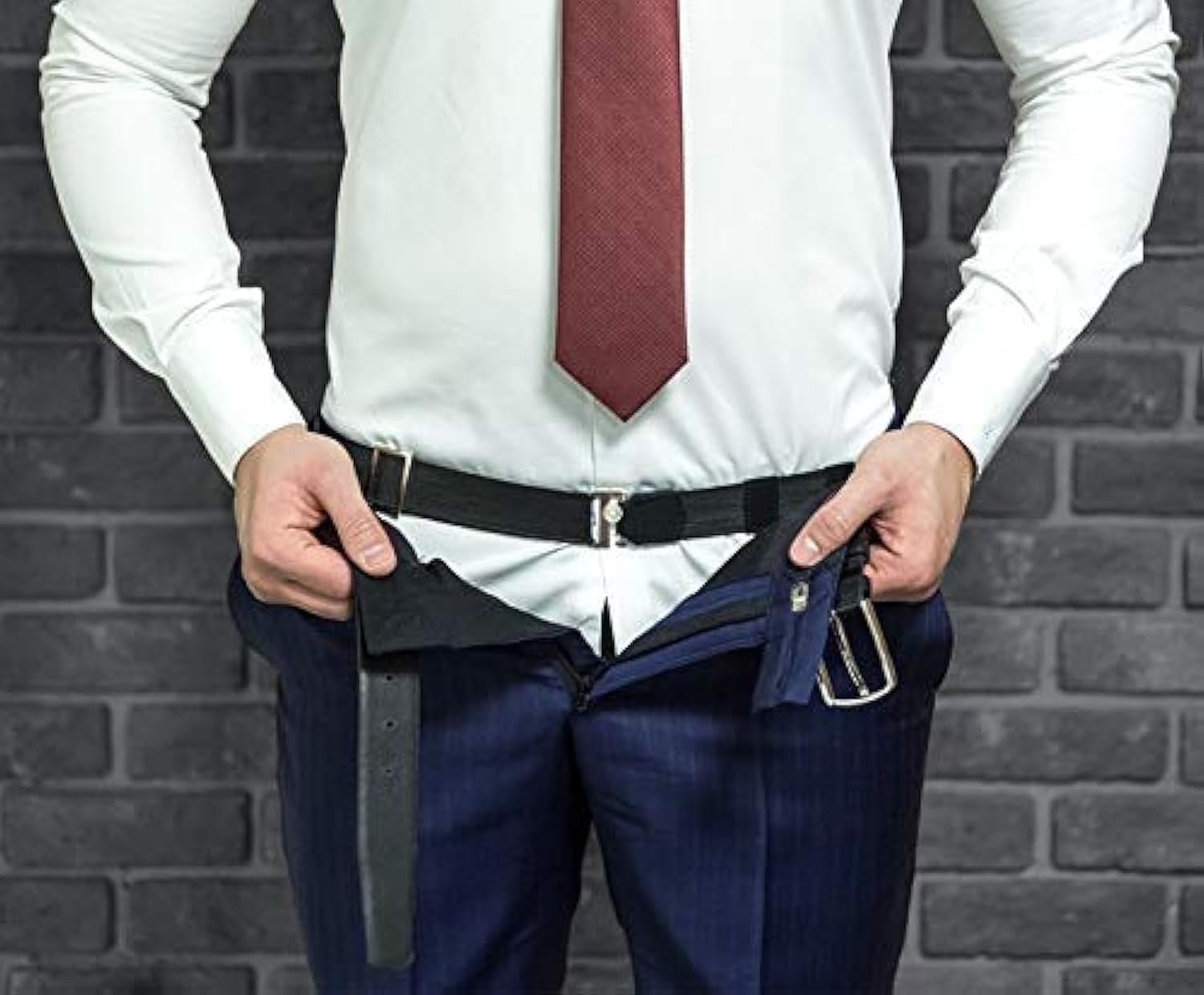 Men's Casual Style And WoMen's Casual Style Nylon Elastic Slip Adjustable Shirt Stay Clamps Holder Tucker Garter Belt | Free Size (Free Size_Black)