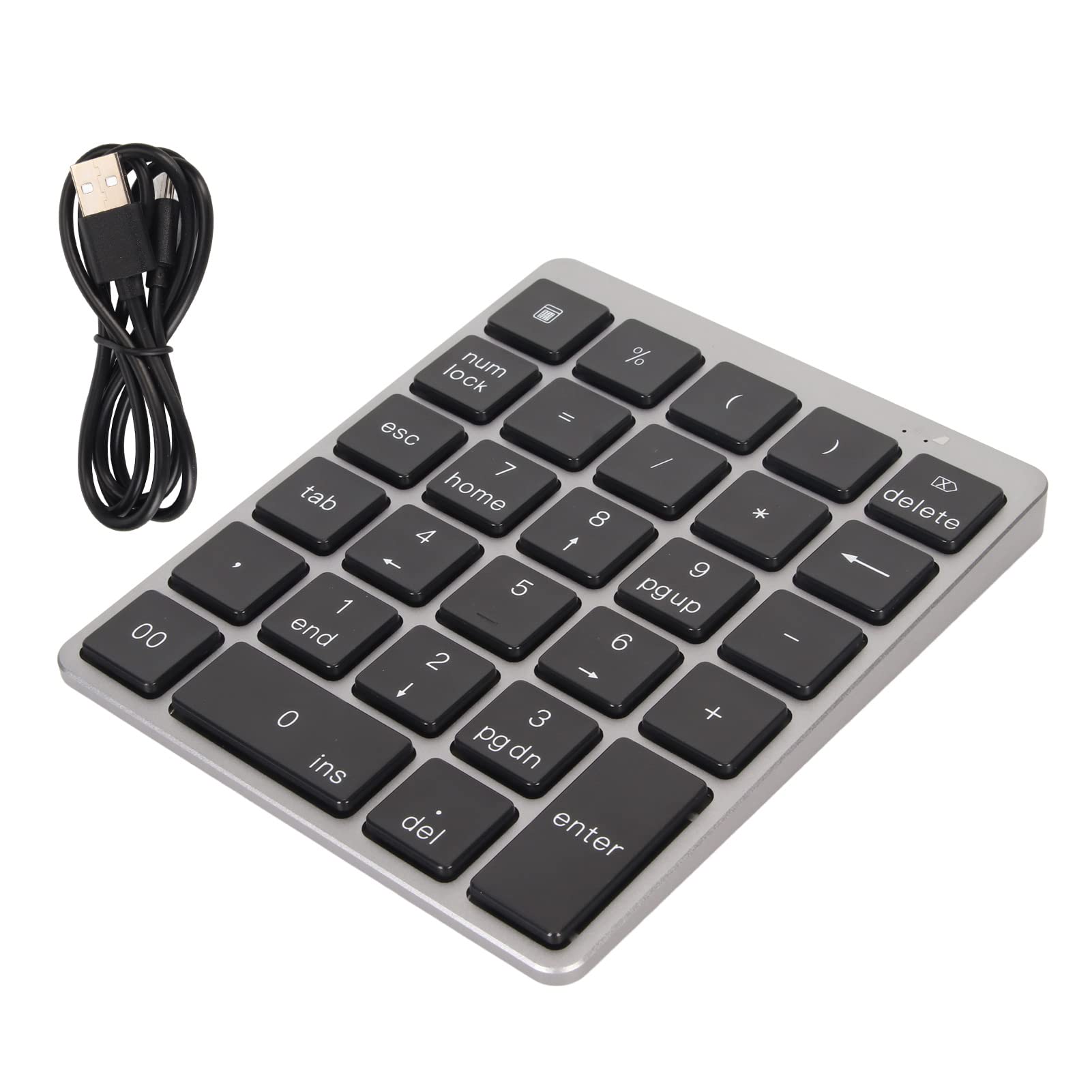 AMONIDA Tastiera Numerica USB Mini Tastiera Impermeabile da 28 Tasti con Design in Lega di Alluminio per L'immissione di Dati (#1)