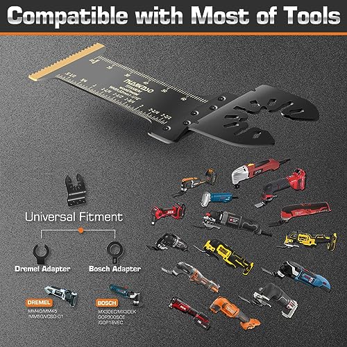 Nuyikaso 3 Pack Titanium Multi Tool Blades Extra-Long Reach Oscillating Saw Blades Multitool Accessories Kit for Wood Metal Screws Plastic Compatible with Fein Multimaster Makita DeWalt Bosch 5 Nuyikaso 3 Pack Titanium Multi Tool Blades Extra-Long Reach Oscillating Saw Blades Multitool Accessories Kit for Wood Metal Screws Plastic Compatible with Fein Multimaster Makita DeWalt Bosch - Image 5