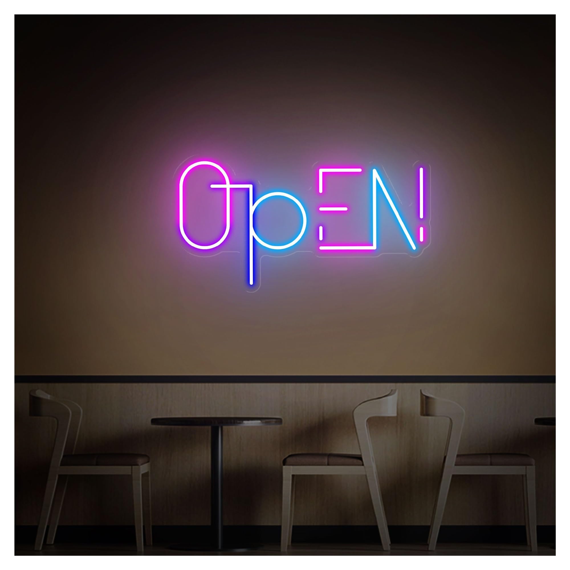 RONGCH Hanging Art Neon Signs Open Neon Sign, Suitable for Cafe Beauty Salon Bar Decor with Brightness Adjustable 50cm(D)