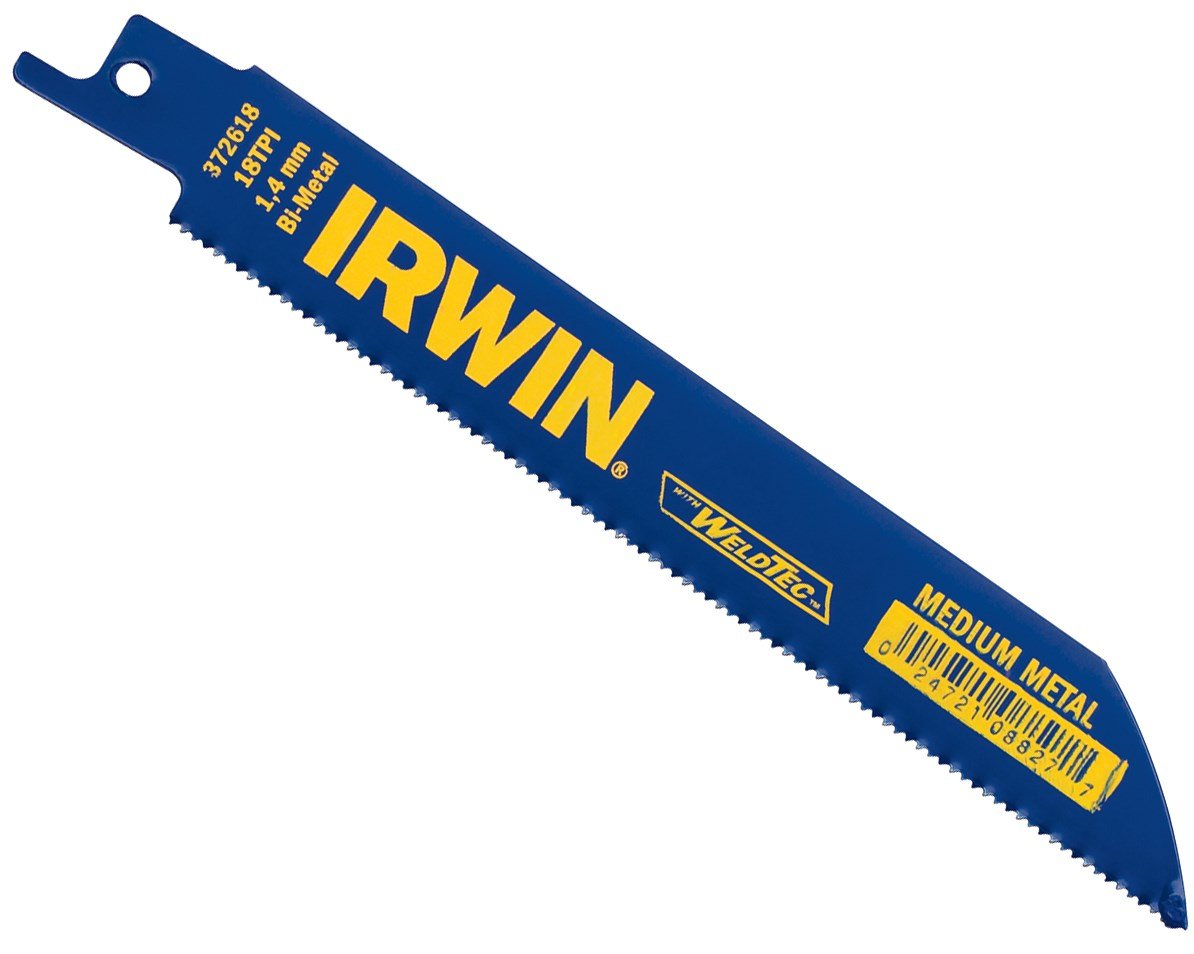 IRWIN Reciprocating Saw Blades - 5-Pack Of 6" 18 TPI Blades For Wood & Metal Cutting