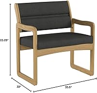 Vista 21 de Wooden Mallet Valley Bariatric Guest, Silla base de trineo, roble mediano