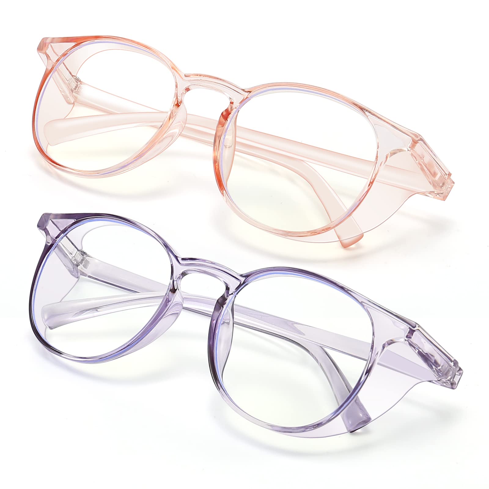 Outray 2 Pairs Anti Fog Safety Goggles Protective Glasses Blue Light Blocking Eyeglasses for Men Women