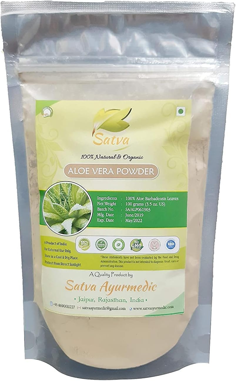 TU Aloe Vera Powder - 100% Aloe Barbadensis Leaves-(100 gm)