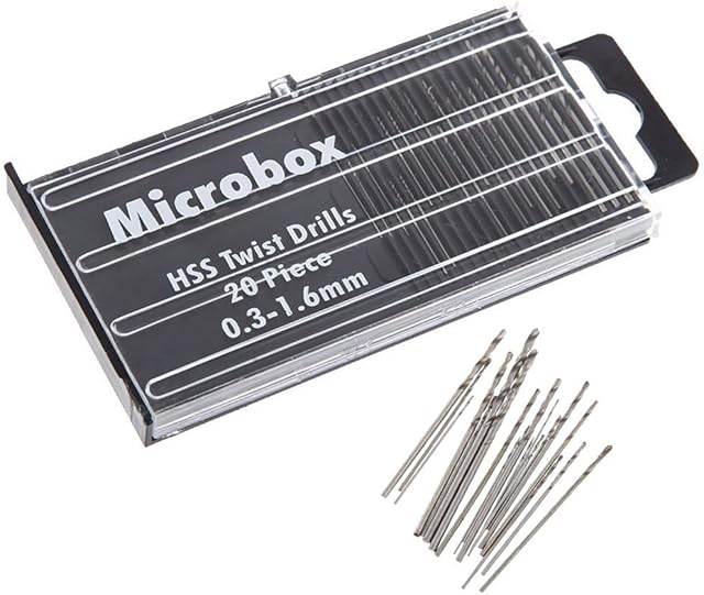 Yakamoz 20Pcs 0.3-1.6mm Shank Mini Micro Drill Bit Set Twist Drill DIY Kit Rotary Hand Tools