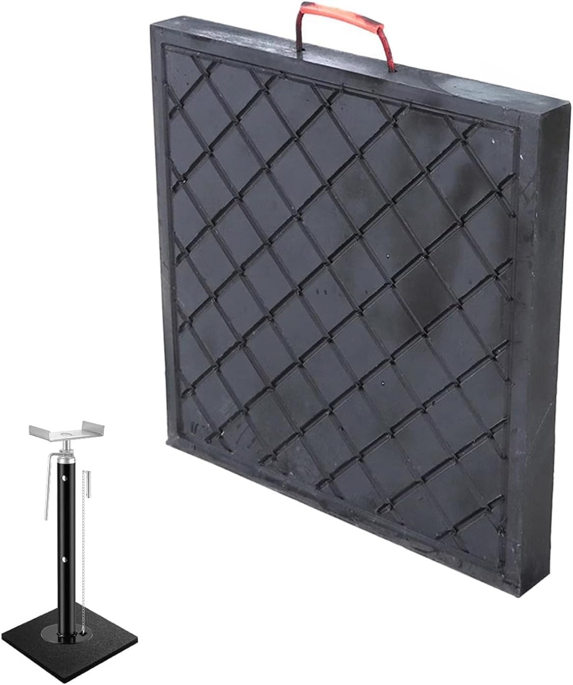 Tampone stabilizzatore in Gomma per rimorchi per impieghi gravosi, Adatto per Il livellamento di Camper e martinetti Idraulici per carichi Pesanti, impilabile, 30x30x4 cm (11,8x11,8x1,6 poll