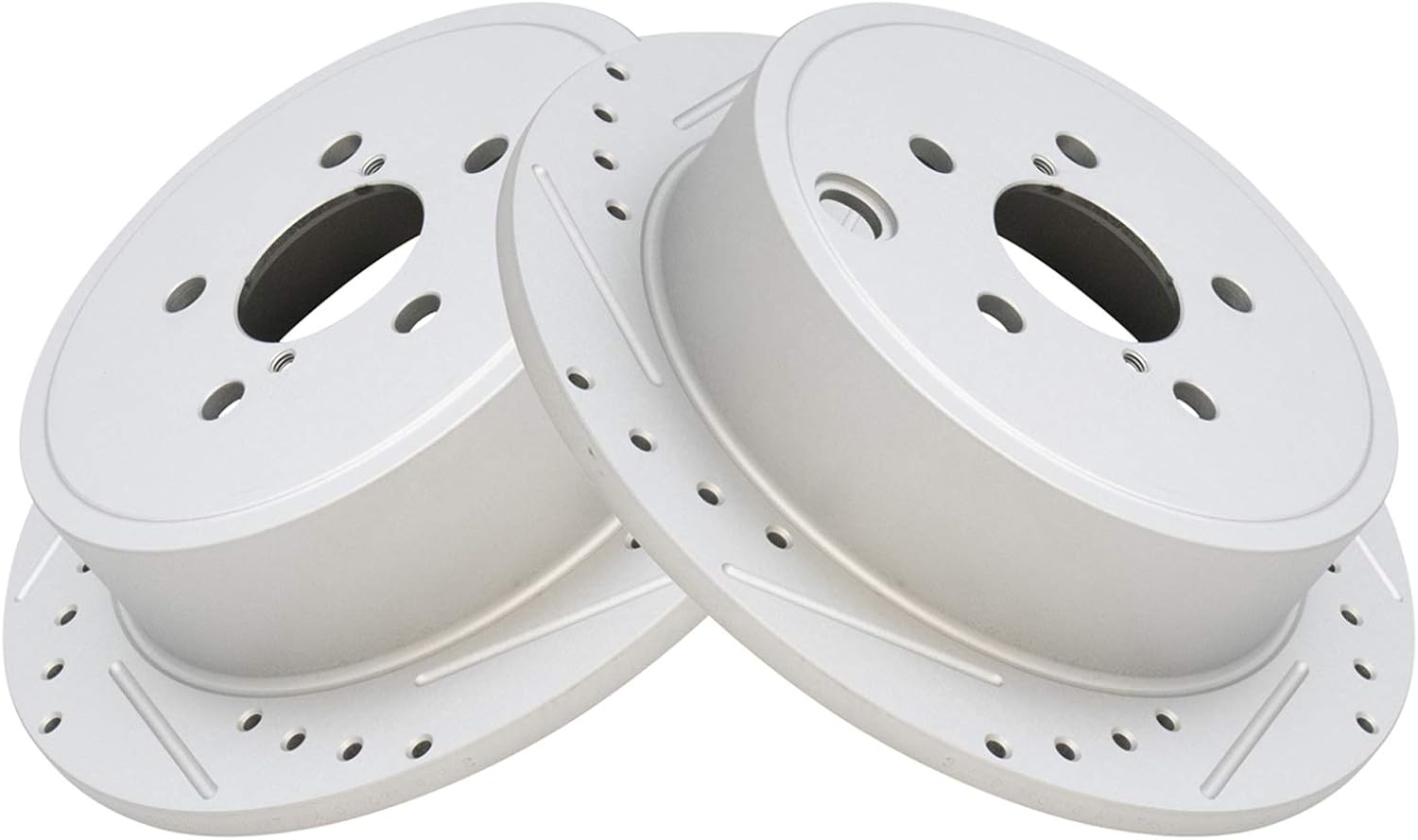 TRQ Rear Performance Brake Rotors Set Premium G-Coated Cross Drilled & Slotted Compatible with 2013-2015 Subaru BRZ 2009-2013 Forester 2008-2014 Impreza 2010-2014 Legacy Outback