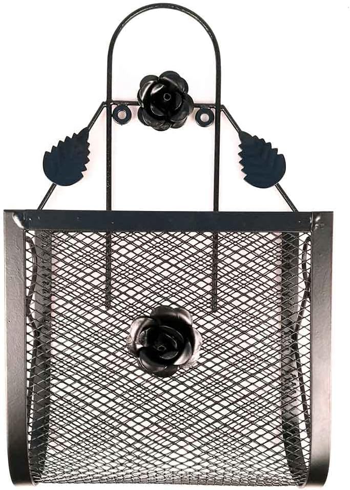 Apka Mart The Online Shop Magazine Holder Wall Mount | Newspaper Stand | Books Organiser – for Living Room, Wall Decor, Organising & for Gifts (Metal – Iron, Color – Black, Size - 14 inch)
