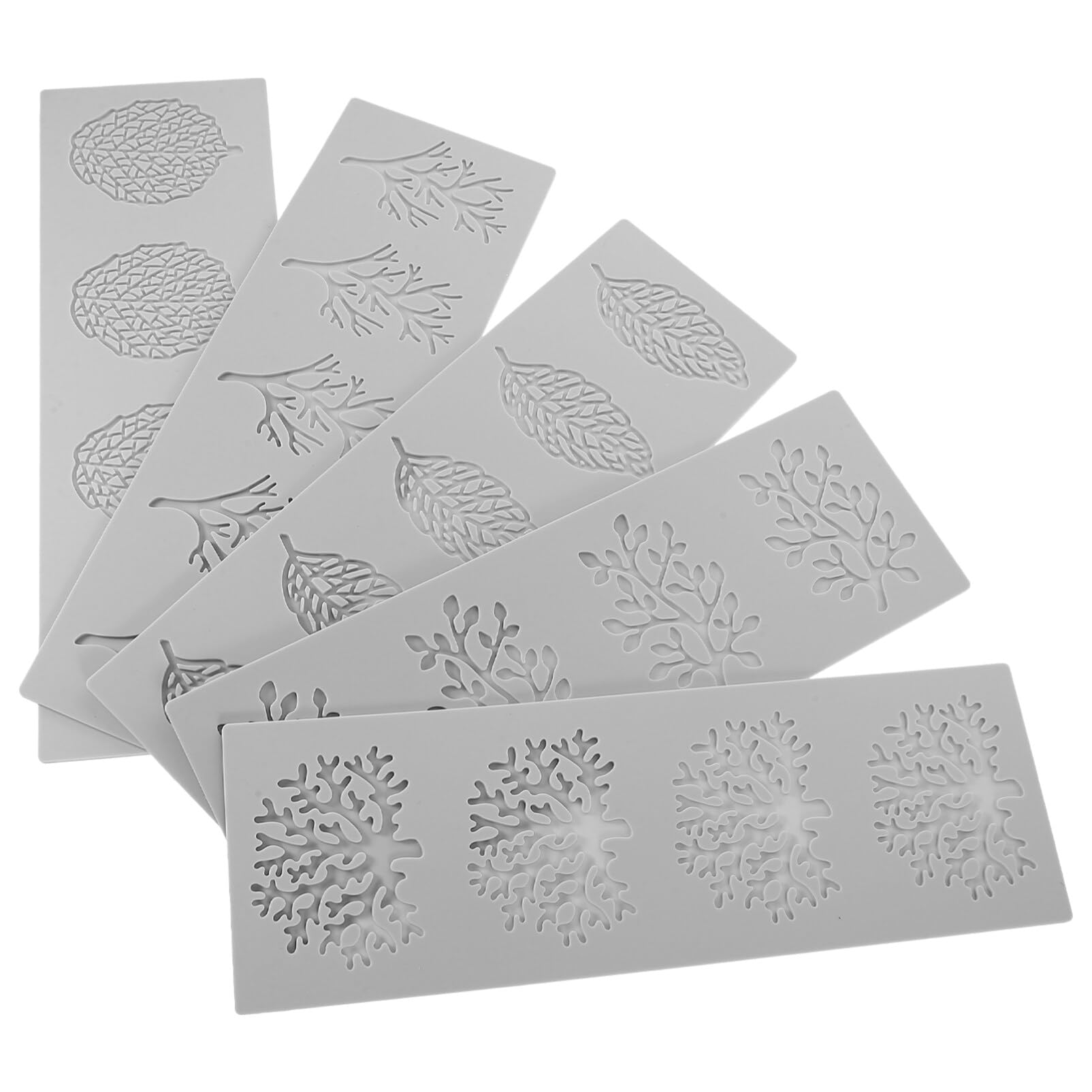 Moule à Fondant en Silicone Feuille 5 Pièces pour Décoration