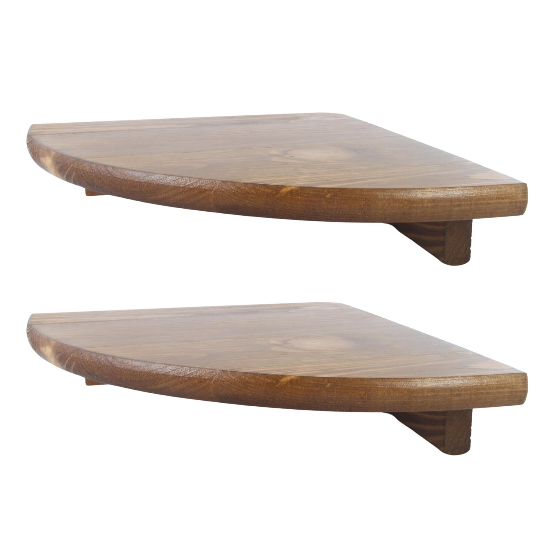 WooDeeDoo Hand Stained Wooden Corner Shelves 22 cm / 8.6" | 2 Pack | Light Oak | Natural Pine Floating Wall-Mounted Display Storage Shelf | Protected with Clear Varnish Matt