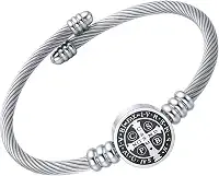 Bracelete São Bento Em Aço Inox 316 Para Presente Masculino