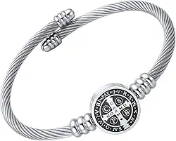 Bracelete São Bento Em Aço Inox 316 Para Presente Masculino