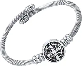 Bracelete São Bento Em Aço Inox 316 Para Presente Masculino