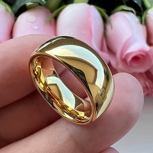 Miniatura 3 de TUTISS 3mm 4mm 5mm 6mm 7mm 8mm 10mm Gold Tungsten Rings for Men Women Engagement Wedding Bands Domed Polished Comfort Fit