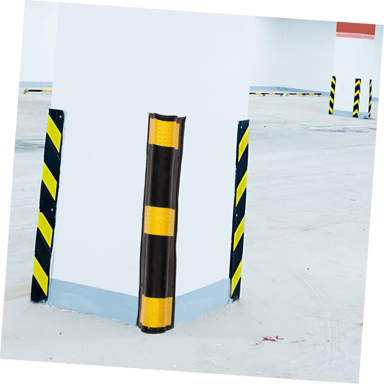2PCS Rubber Corner Guard Reflective Strip for Wall Protection in Parking Garages Corner Protectors for Columns Anti-Scratch Safety Padding