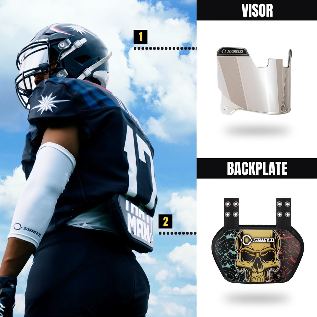 O SHIELD Football Back Plate, Back Plate Football, Football Backplate, Backplate Football, Back Pads : Everything Else