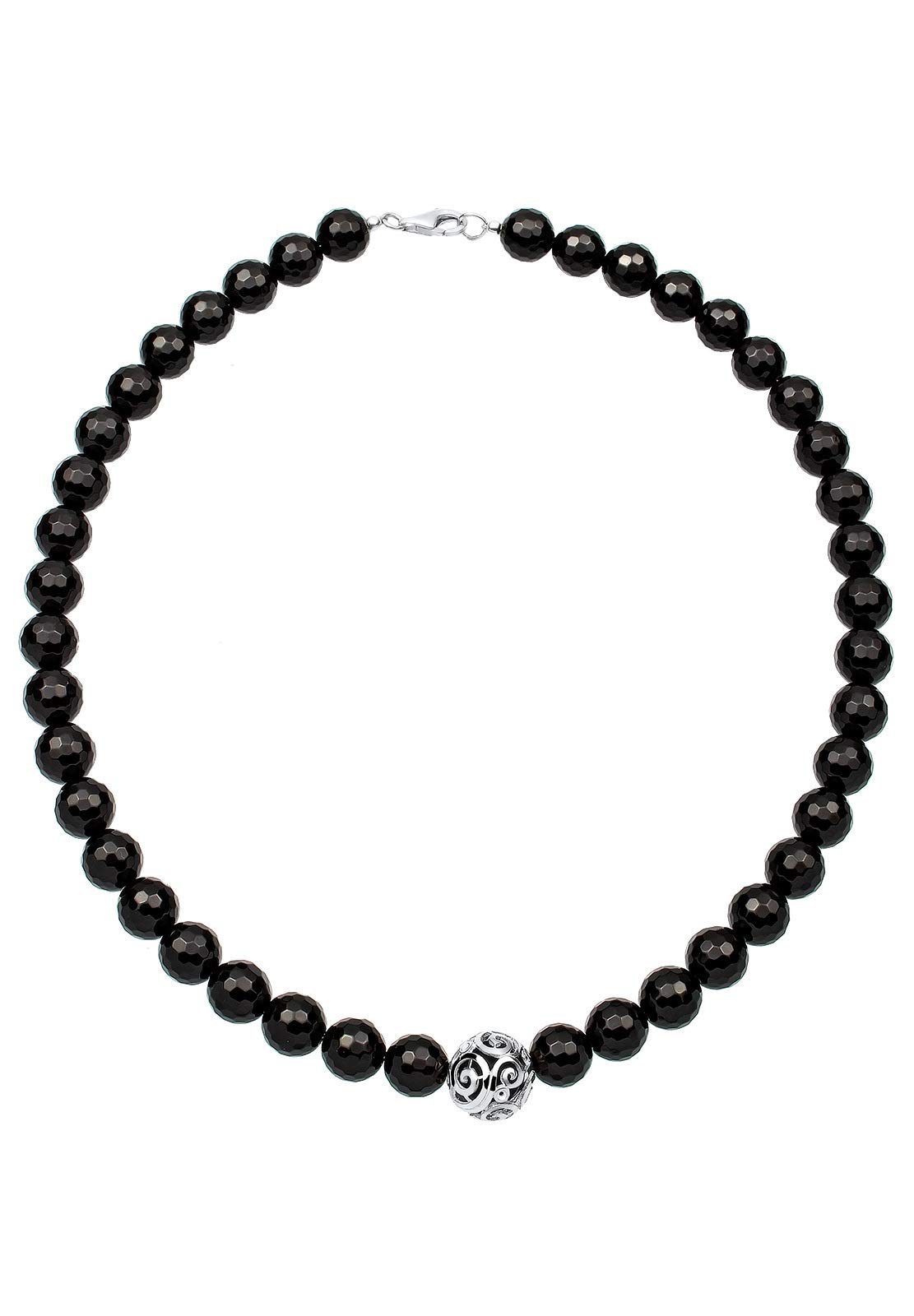Elli Damen-Halskette Ornament Edelsteinkette 925 Silber Onyx schwarz - 0103240215