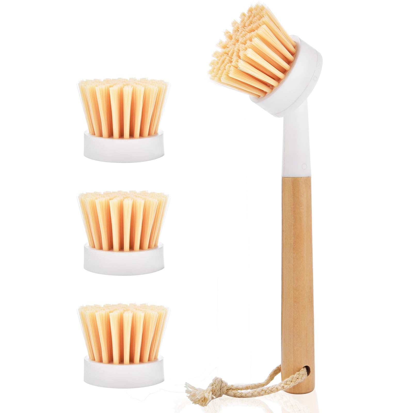 Amazon.com: ALINK Dish Brush with Handle and 3 Replacement Heads, Pot ...