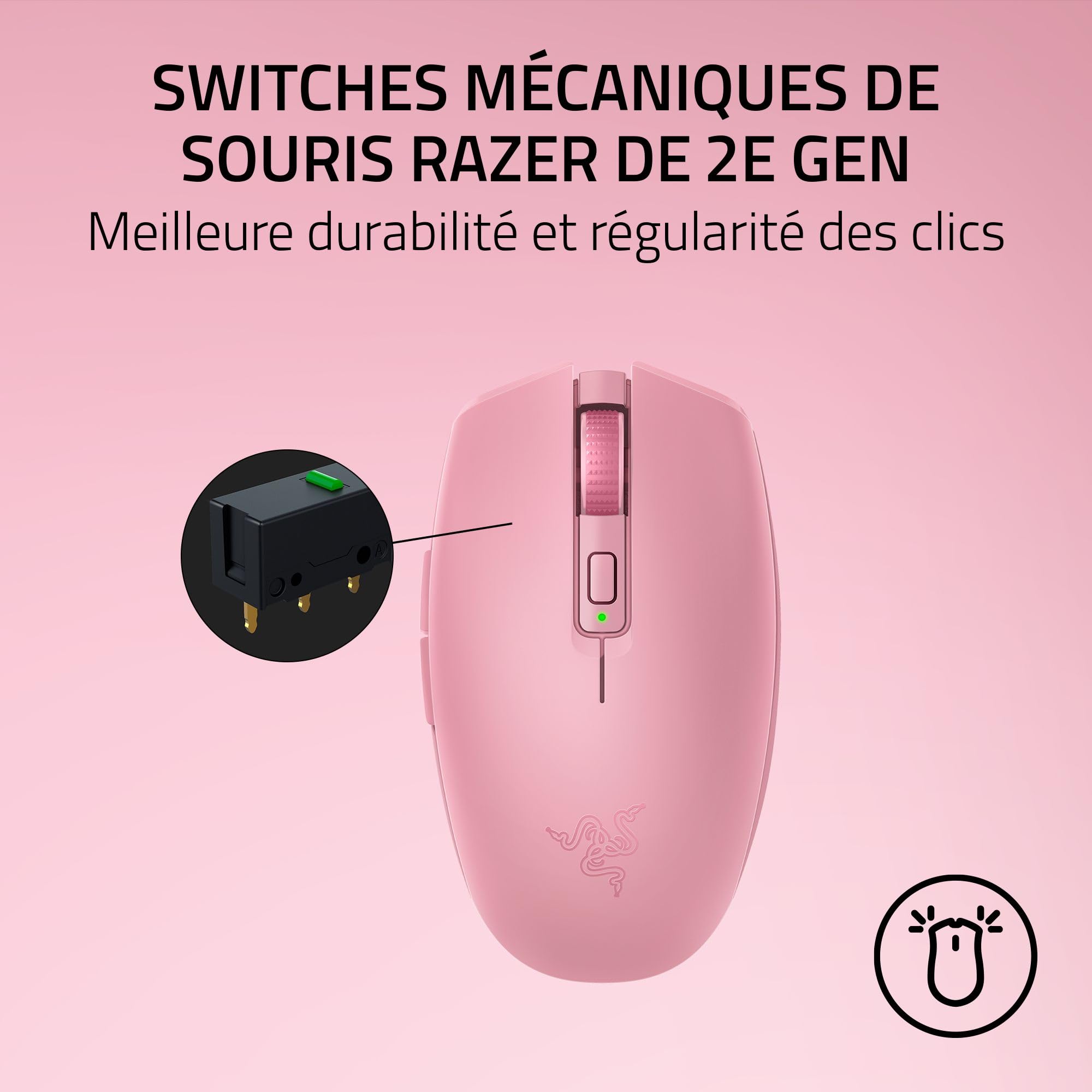 Razer Orochi V2 - Souris de Jeu sans Fil Portable - HyperSpeed et Bluetooth - Capteur Optique 18K DPI - Commutateurs de Souris de 2e génération - Poids 60g - Piles AA/AAA - PC/Mac | Quartz