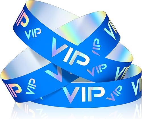 Vista 85 de Teling Paquete de 500 pulseras de plástico VIP para fiestas para eventos, pulseras personalizadas VIP, pulseras de plástico a prueba de desgarros