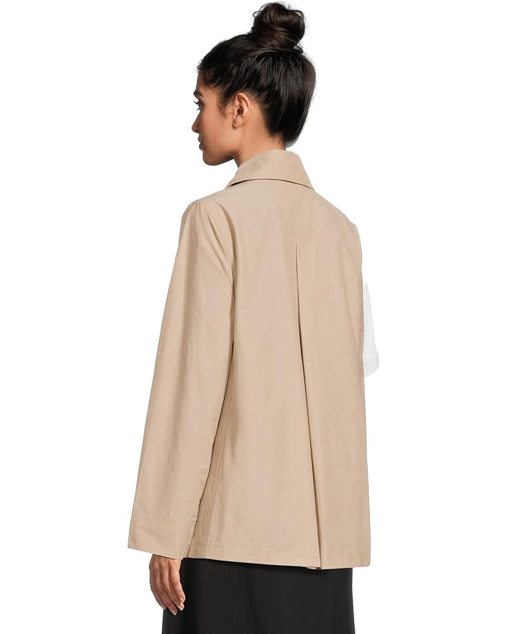 Eileen Fisher Light Cotton Nylon Notch Collar Trench Coat - #3 of 5