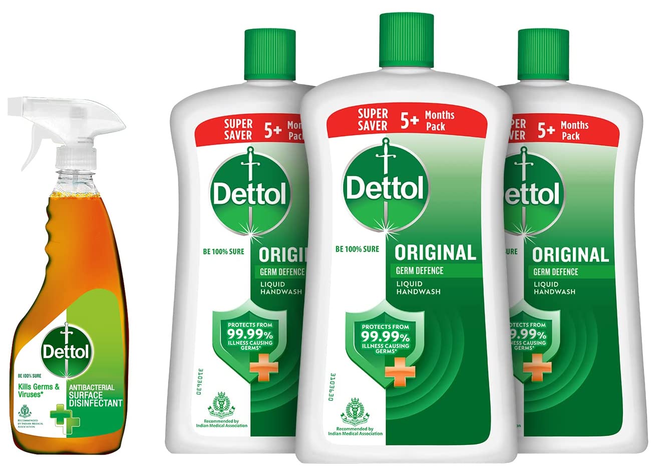 Dettol Liquid Handwash Refill Bottle & Liquid Disinfectant Cleaner