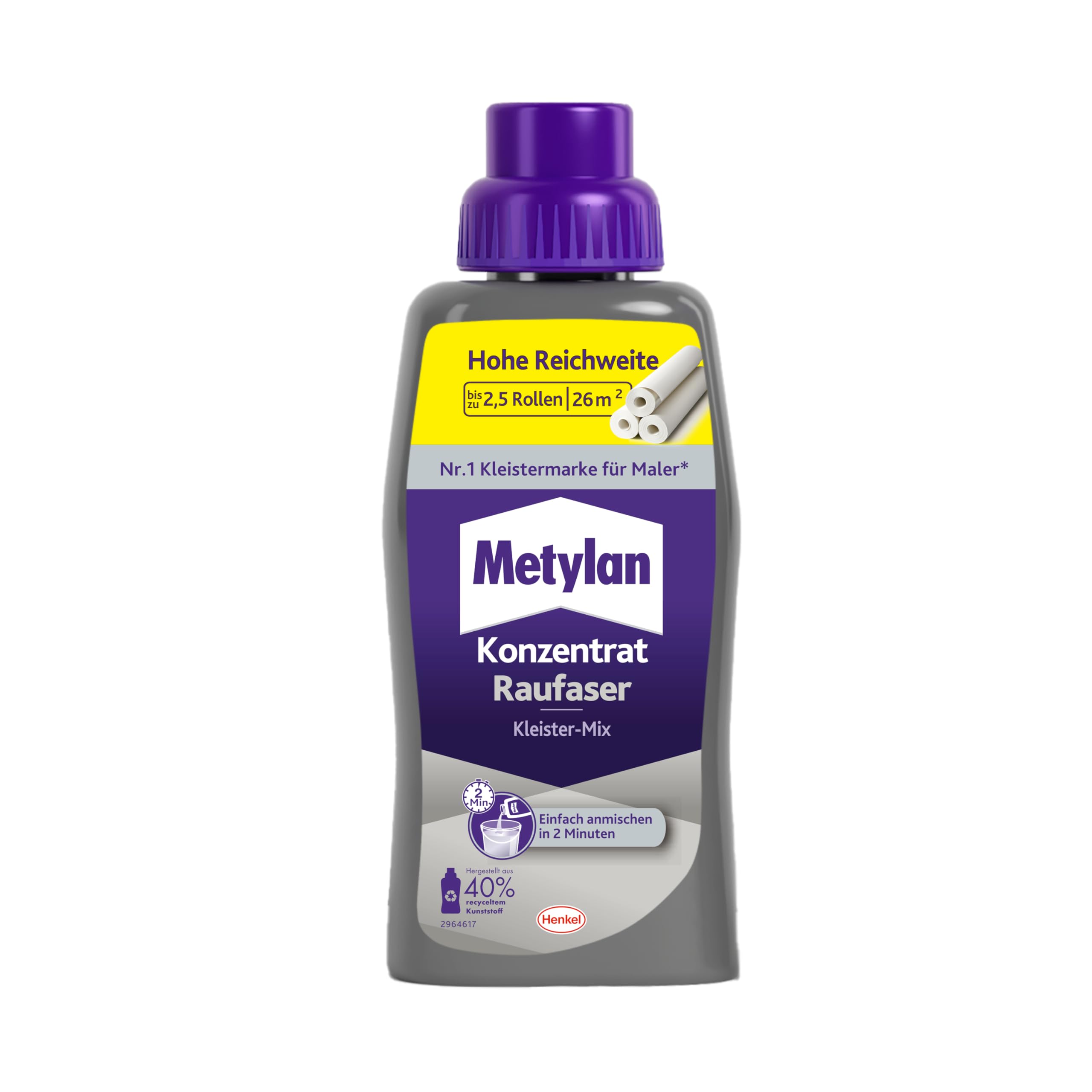 Metylan Raufaser gotowy klej w formie koncentratu, klej do tapet typu raufaza, mocny i szybko mieszalny klej do natychmiastowego zastosowania, 1 x 500 g