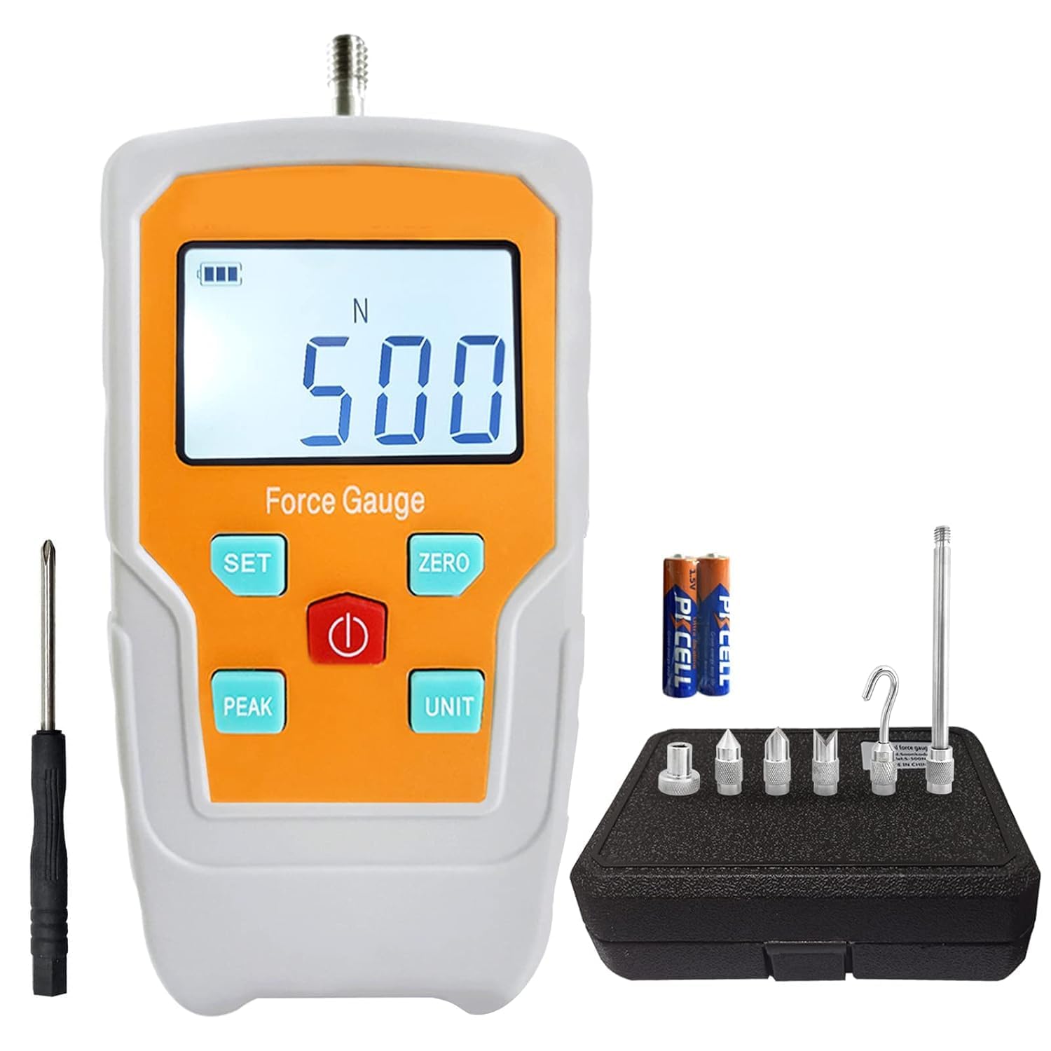 Digital Force Gauge Push Pull Meter 500N/50kg/110lbf/1800Oz, Dynamometer Tension Compression Tester for Thrust, Pressure, Plug Force & Destructive Testing-image-27