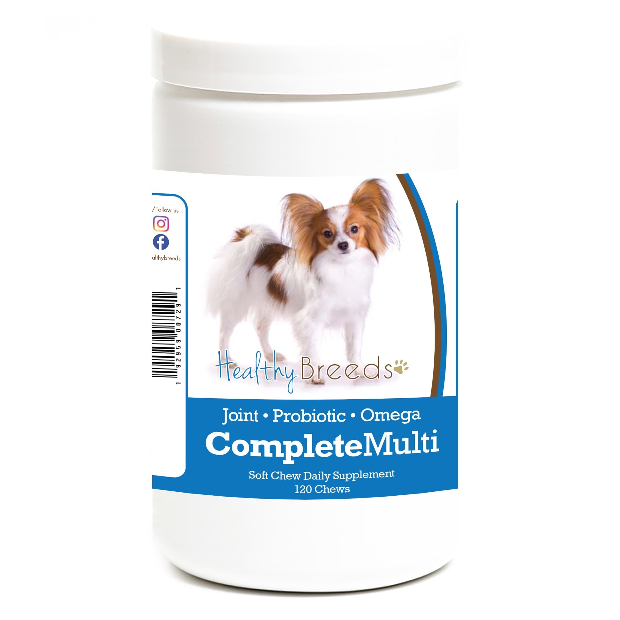 Healthy Breeds Papillon All in One Multivitamin Soft Chew 120 Count