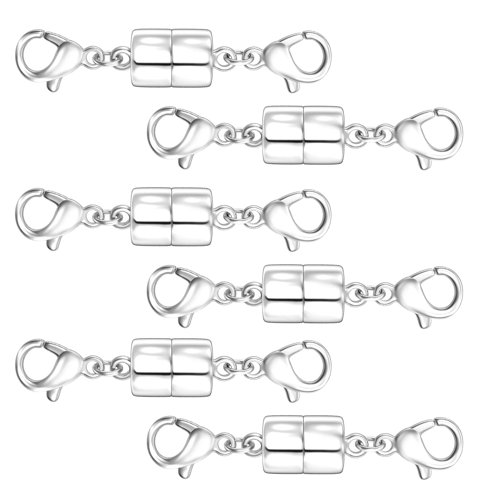 OHINGLT Extra Strong Magnetic Jewelry Clasps for Necklace Extender with Double Lobster Clasp,Magnetic Necklace Clasps and Closures Bracelet Connectors for Women