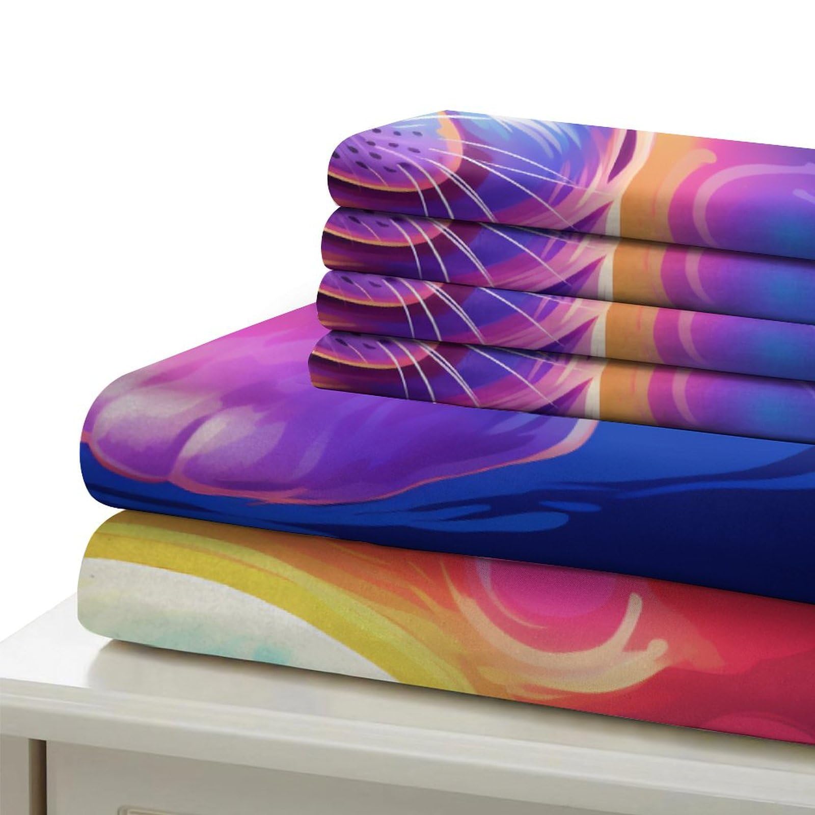 Zestaw pościeli z nadrukiem 3D z nadrukiem dla niemowląt, z mikrofibry, hipoalergiczne, z 2 poszewkami na poduszki, super king (260 x 220 cm), dla chłopców i dorosłych