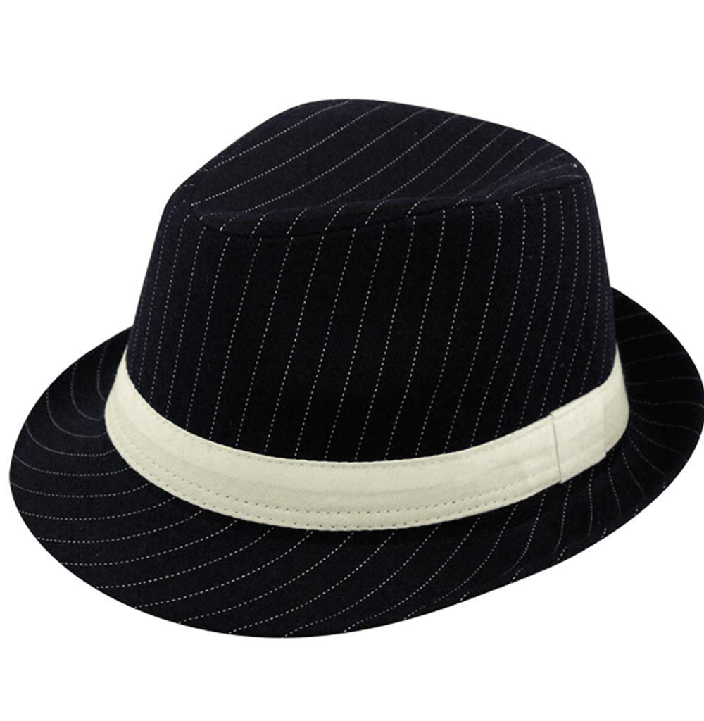 Funkyfashion Unisex Black Mens Womens Al Capone Pin Stripe Trilby Gangster Hat Fancy Dress Party