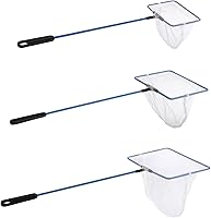 Lpraer 3-Pack Aquarium Fish Nets 4in 5in 6in Fine Mesh Nylon Green Quick Catch with 11" Handle for Fish Tank Cleaning