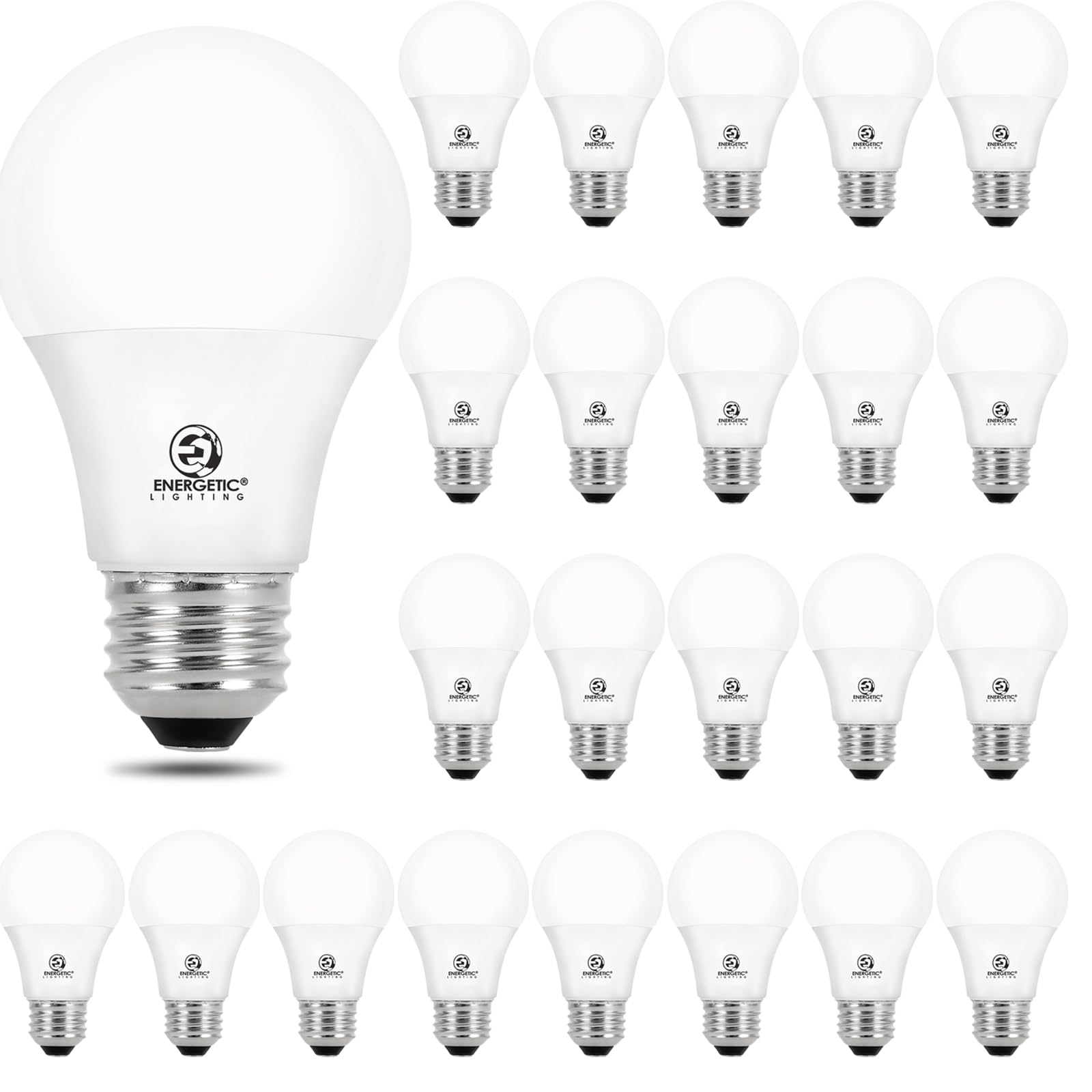 ENERGETIC SMARTER LIGHTING 24-Pack A19 LED Light Bulbs 60 Watt Equivalent, Cool White 4000K, E26 Medium Base, Non-Dimmable LED Light Bulb, ETL Listed