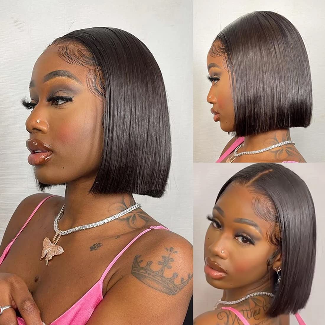 Image of Blunt cut bob with body wave hair 5
