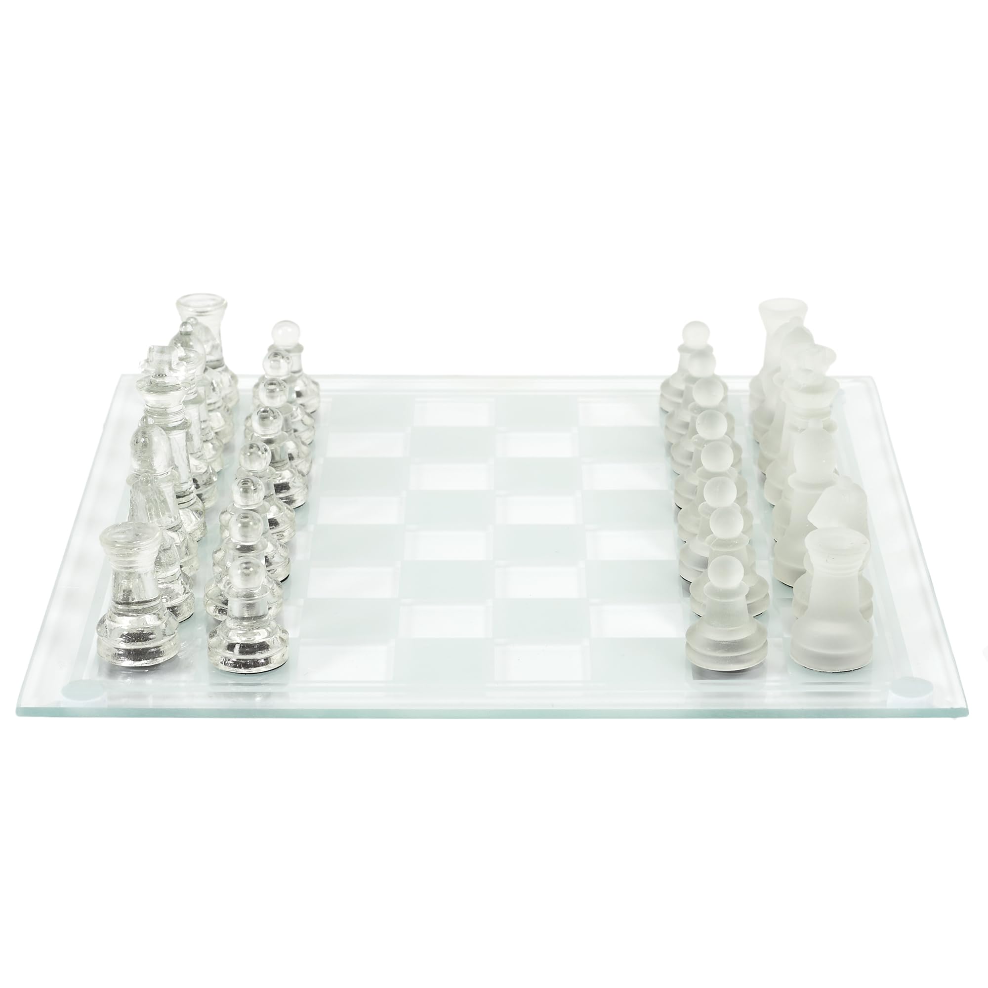 MISTER GADGet - MG3328 Jeu D'échecs en Verre Design Original - Format Pratique 25 x 25 cm - Divertissement et Cadeaux - Couleur Transparente - Taille L