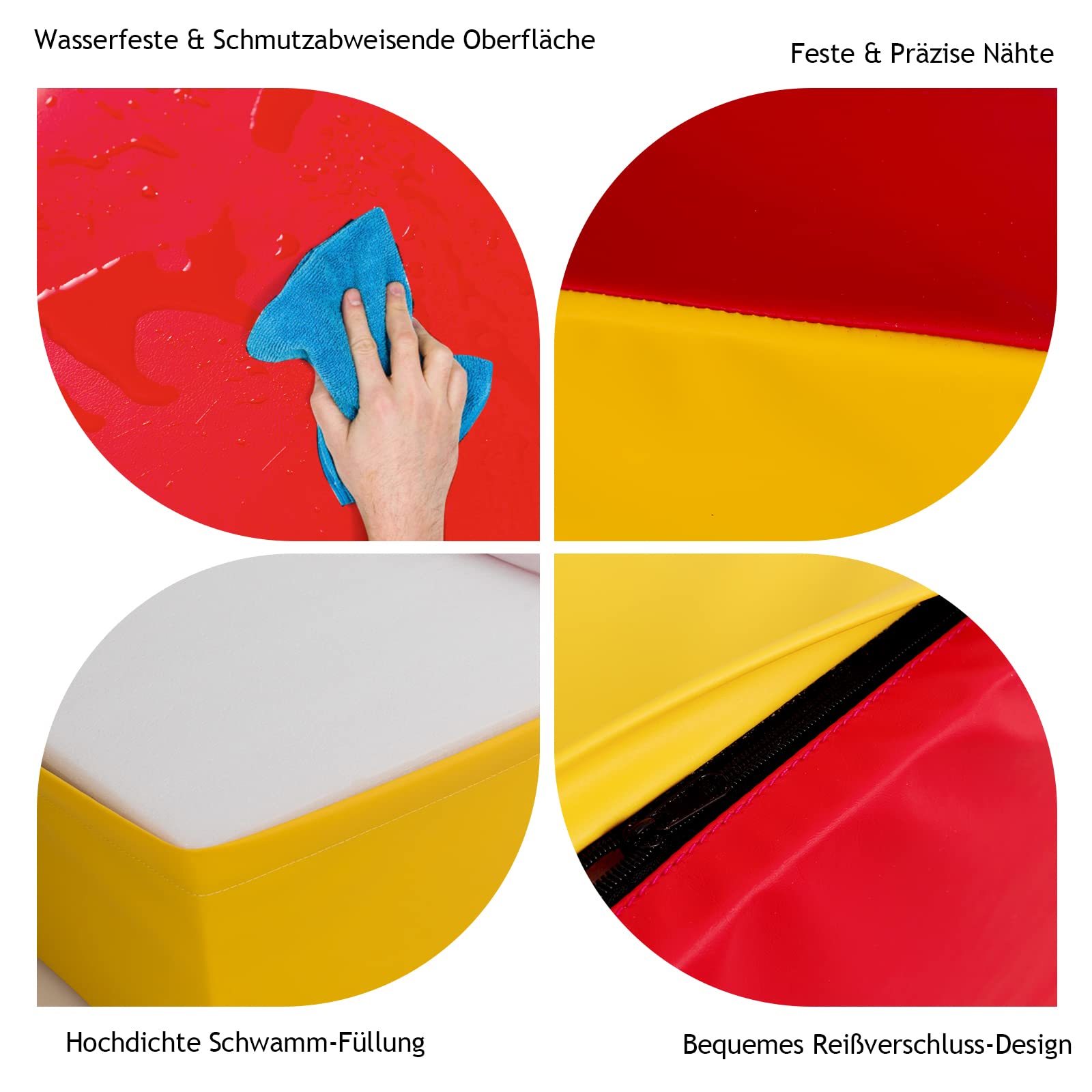 DREAMADE 5 TLG. Softbausteine für Kinder, Großbausteine Riesenbausteine zum Toben und Klettern, Schaumstoffbausteine für Kindergarten Kinderzimmer, Bauklötze aus PE und EPE (Rot+Blau)