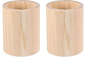 Unfinished Round Tube Wood Pencil Holder