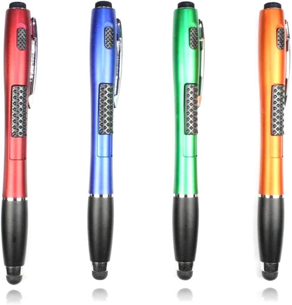 SuperPenZ Stylus [4 Pcs], 3-in-1 Universal Touch Screen Stylus + Ballpoint Pen + LED Flashlight for Smartphones Tablets [Red + Blue + Green + Orange]