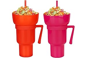 2Pcs Stadium Tumbler with Snack Bowl: A Perfect Fusion of Convenience and Snacking Delight