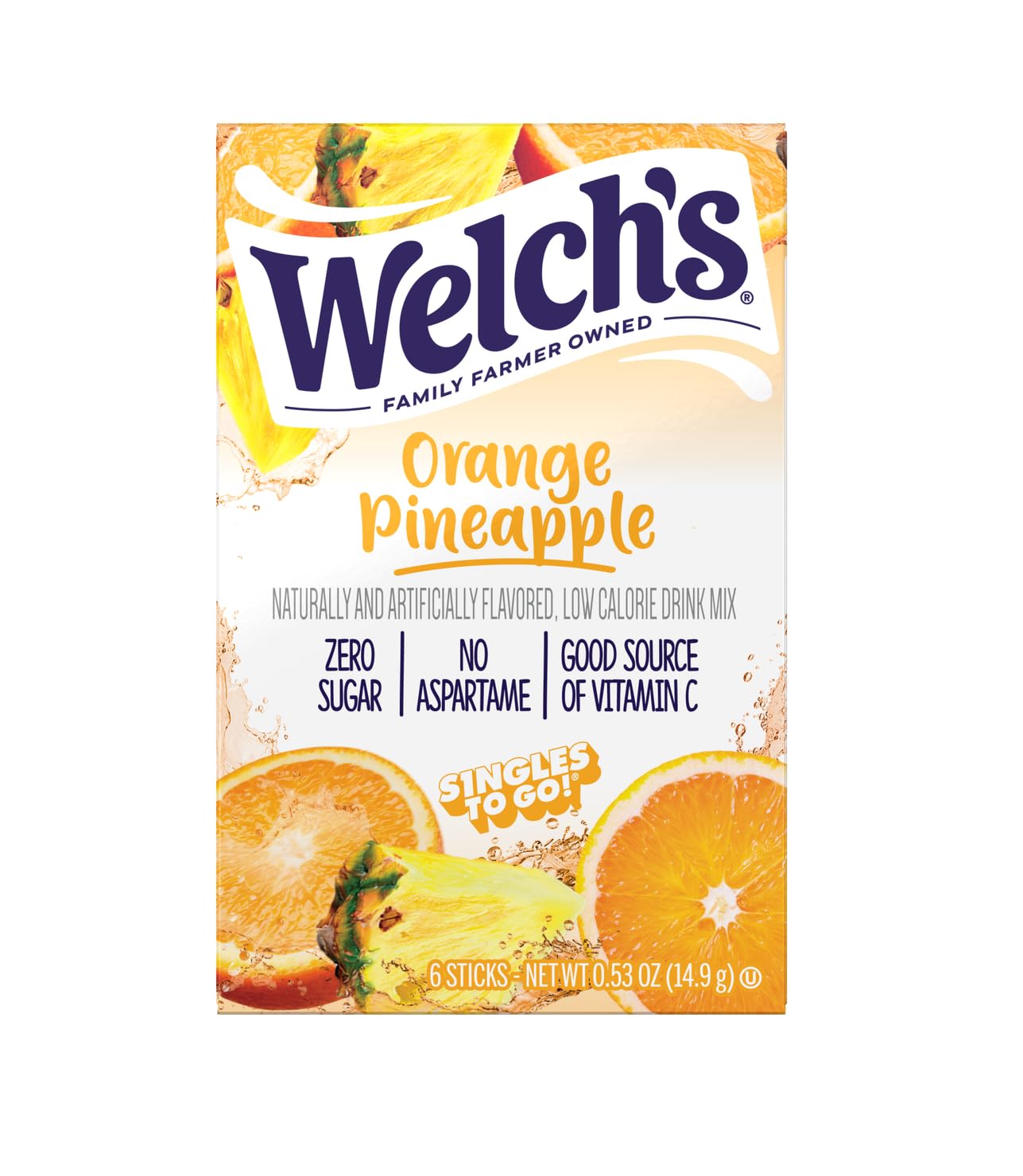 SINGLES TO GO! Orange Pineapple Drink Mix - Zero Sugar, Low Calorie - 36 Servings (6 Boxes of 6 Singles) - Image 4