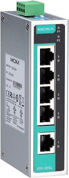 Moxa | Ethernet Switch, Unmanaged, 5 Port, IP30 Aluminum housing, EDS-205A Series