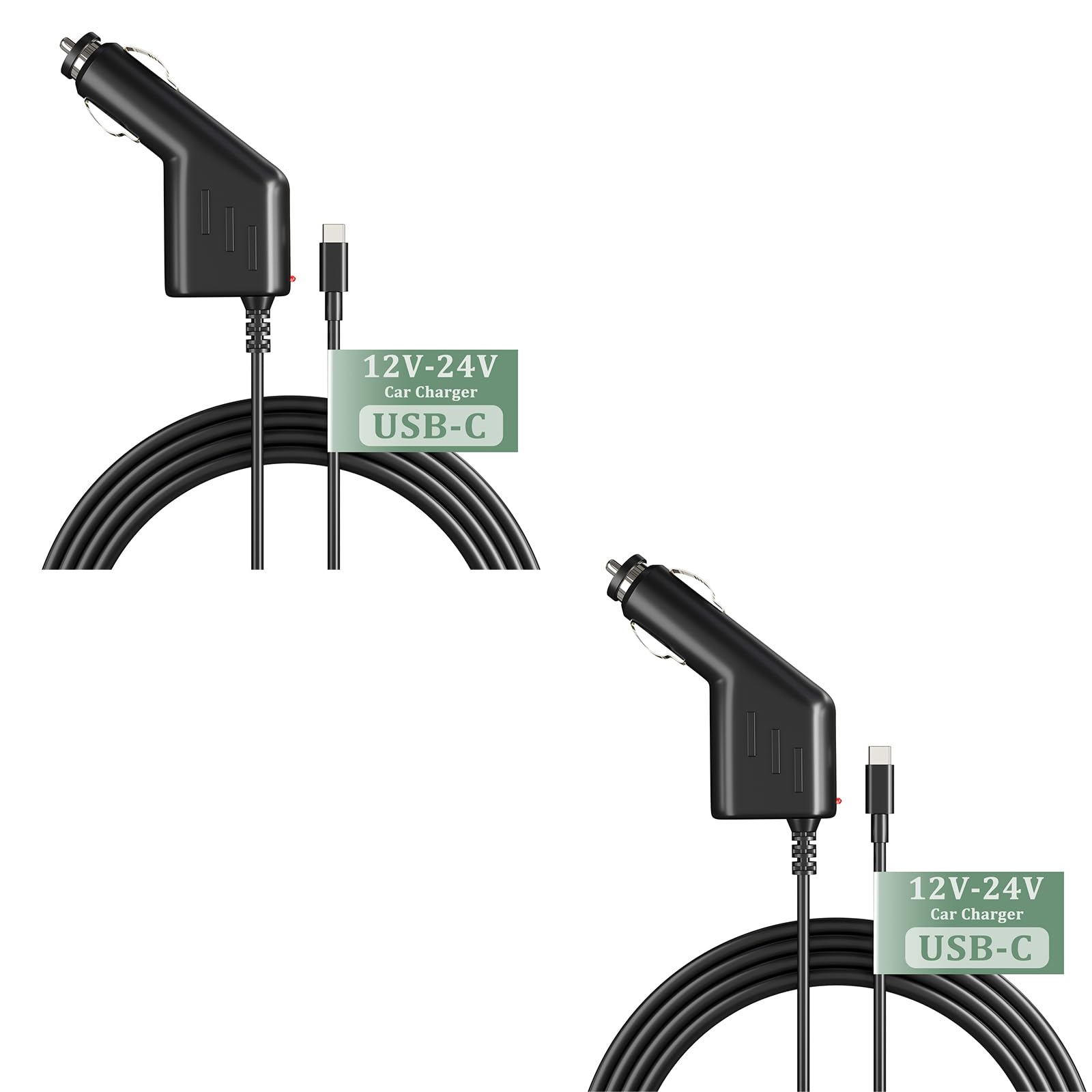 SHIQUN 2 Packs USB C Car Charger Super Fast Charging for UV-K6 Two Way Radio 12V-24V Long Cable with LED Indicator for UV-17R Walkie Talkie Accessories