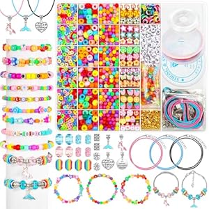 PAXCOO Kit de fabricación de pulseras de 2435 piezas, incluye todo tipo de cuentas para hacer joyas, pulseras de la amistad, collares, cuentas, regalos y manualidades de bricolaje