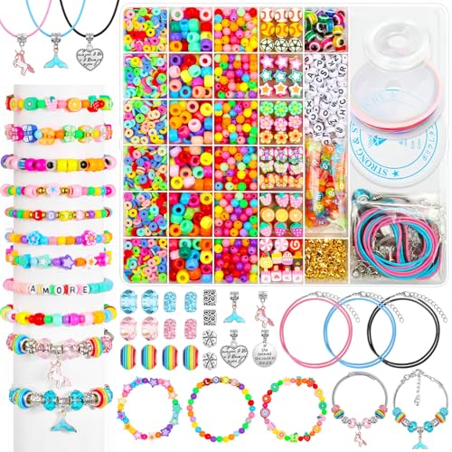 PAXCOO 2435PCS Bracelet Making Kit Including All Kinds of Beads f...