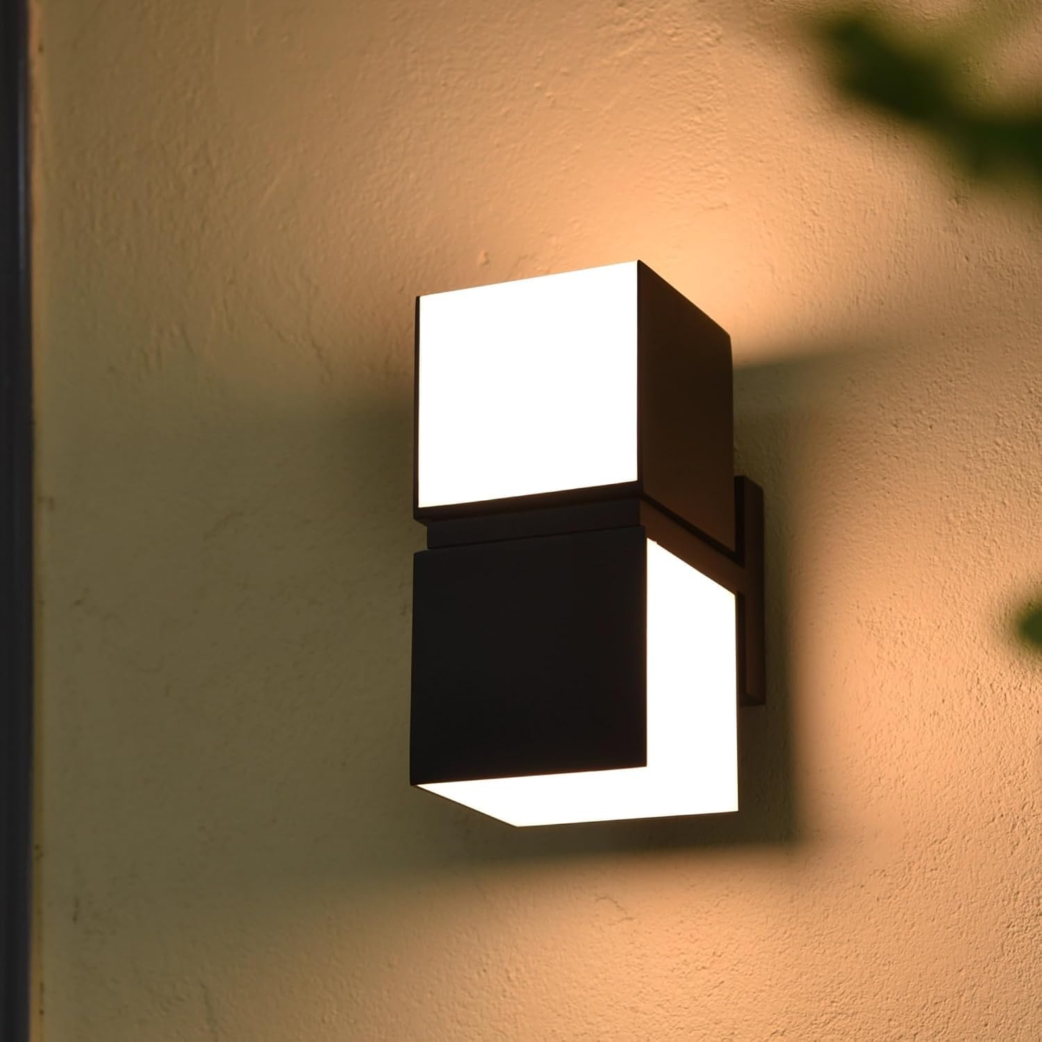 LUTEC Applique murale LED Cuba moderne pour extérieur, double éclairage haut/bas, aluminium orientable, 1000 lm, blanc chaud 3000 K, étanche. Idéale entrée, terrasse, jardin, chambre, gris foncé.