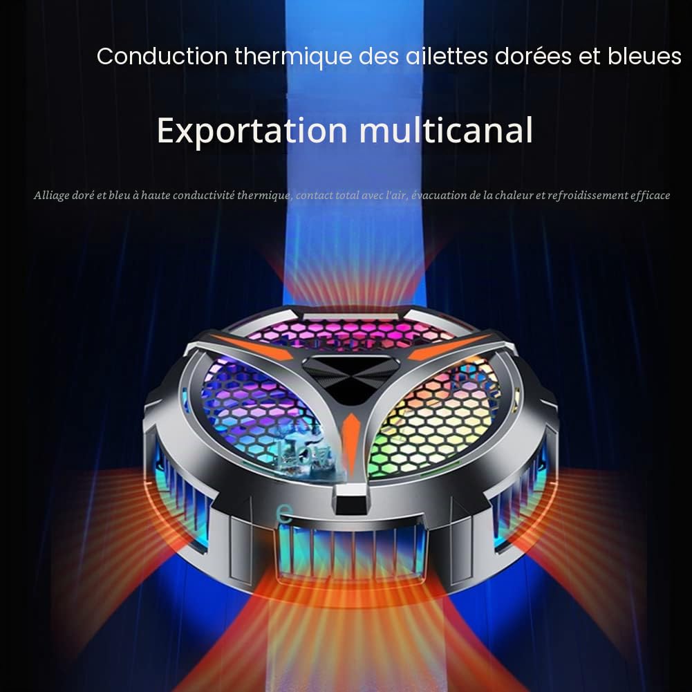 X42 Refroidisseur de tablette, refroidisseur de tablette, éclairage RVB, 10 cm, refroidisseur magnétique à semi-conducteur, ventilateur pour tablette